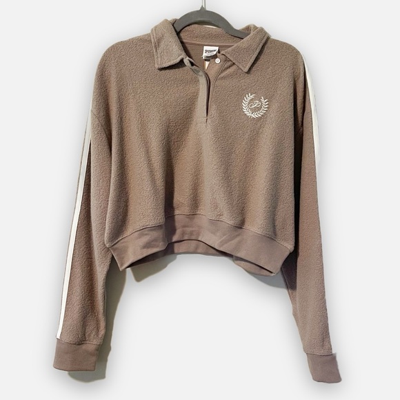 NWT | VS PINK | Reverse Fleece Cropped Polo Sweatshirt & Jogger Set - Picture 3 of 15